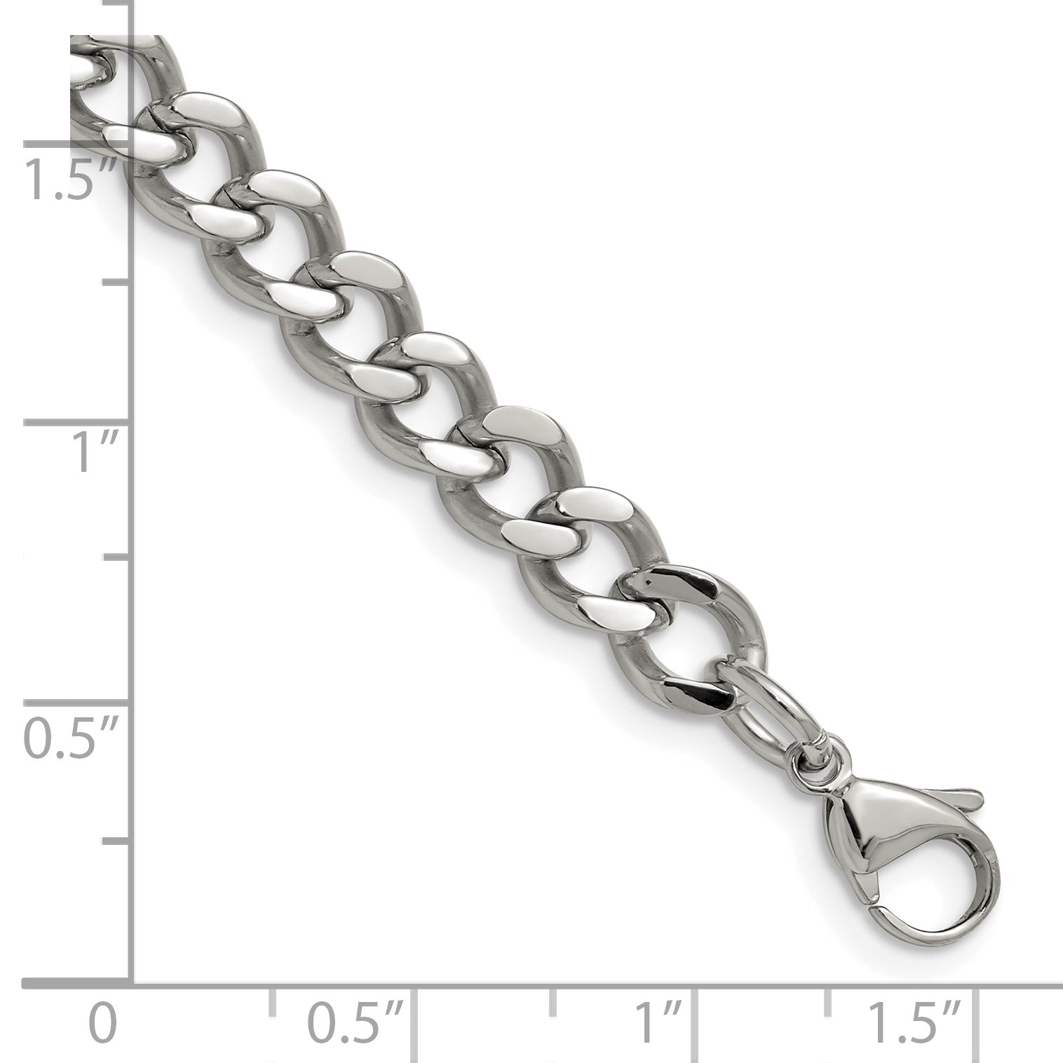 Chisel Stainless Steel Polished 7.5mm 8 inch Curb Chain