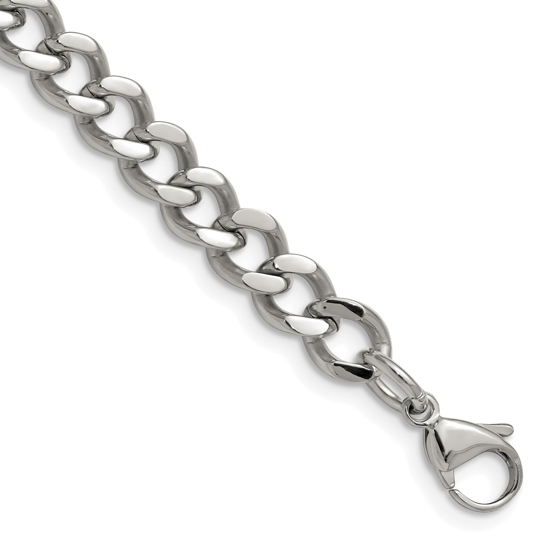 Chisel Stainless Steel Polished 7.5mm 8 inch Curb Chain