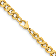 Chisel Stainless Steel Polished Yellow IP-plated 7.5mm 20 inch Curb Chain