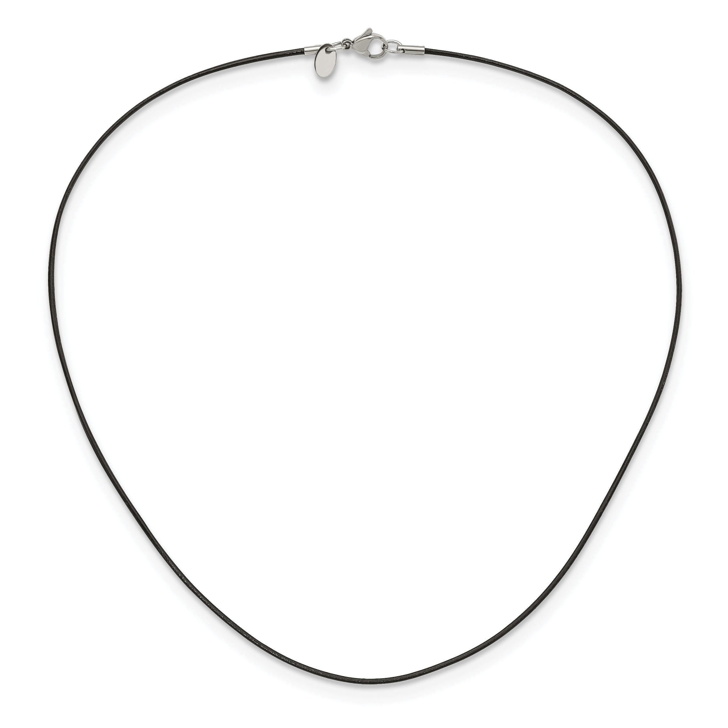 Chisel Stainless Steel Black Leather Cord 18 inch Necklace