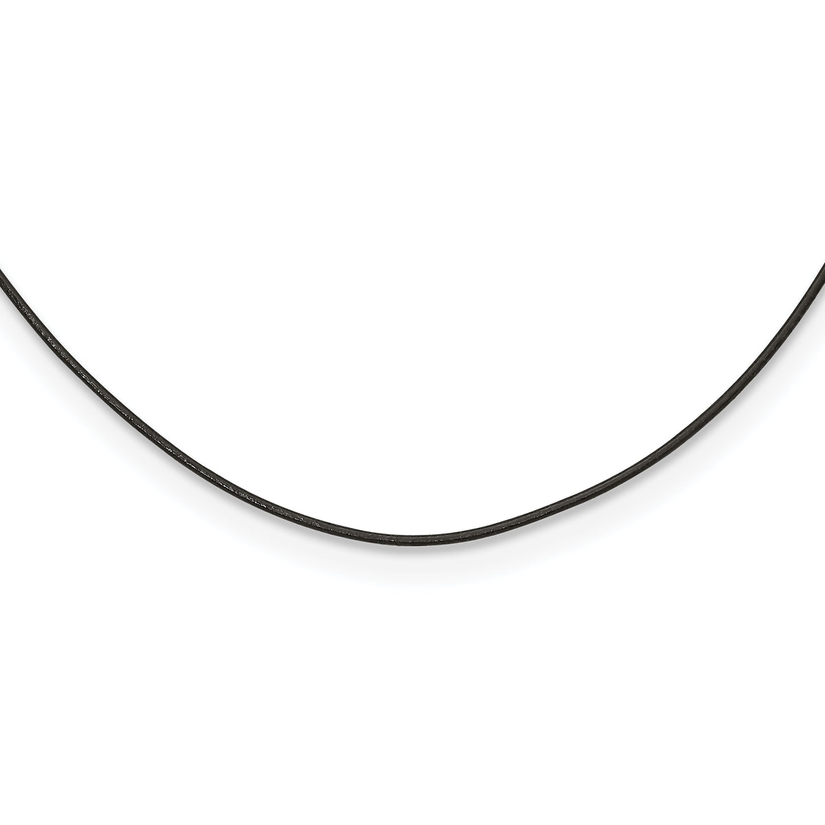 Chisel Stainless Steel Black Leather 1.5mm Cord 20 inch Necklace