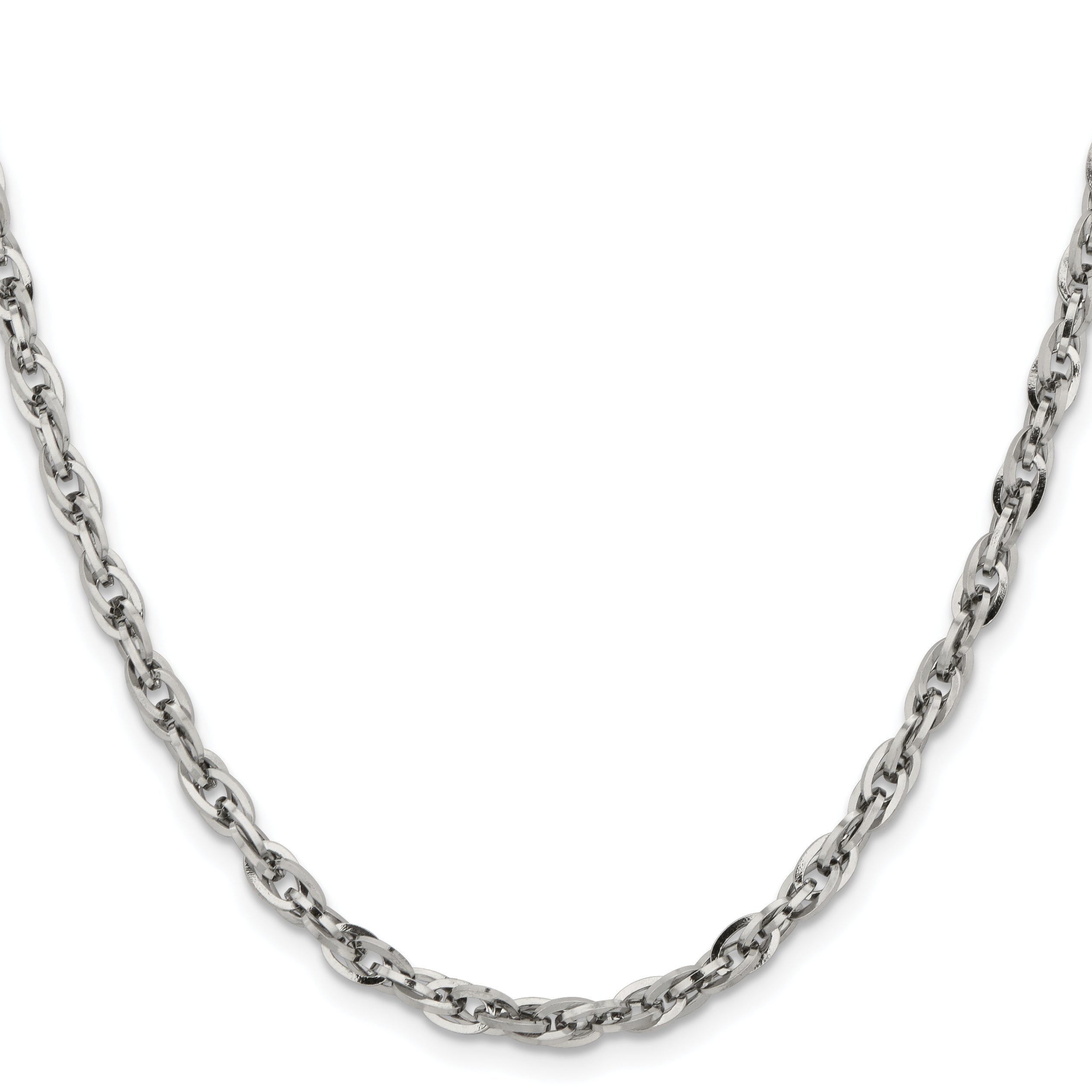 Chisel Stainless Steel Polished 4.2mm 18 inch Fancy Twisted Link Chain