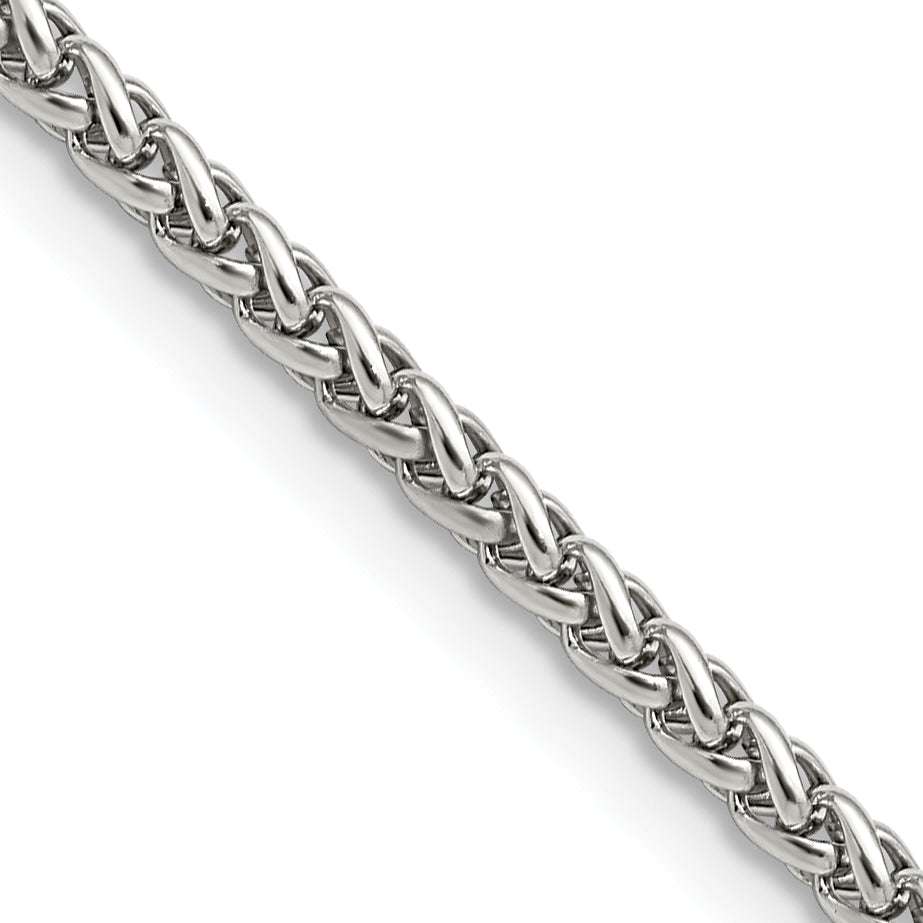 Chisel Stainless Steel Polished 3mm 24 inch Wheat Chain