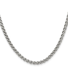 Chisel Stainless Steel Polished 4mm 20 inch Wheat Chain