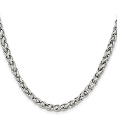 Chisel Stainless Steel Polished 5mm 20 inch Wheat Chain