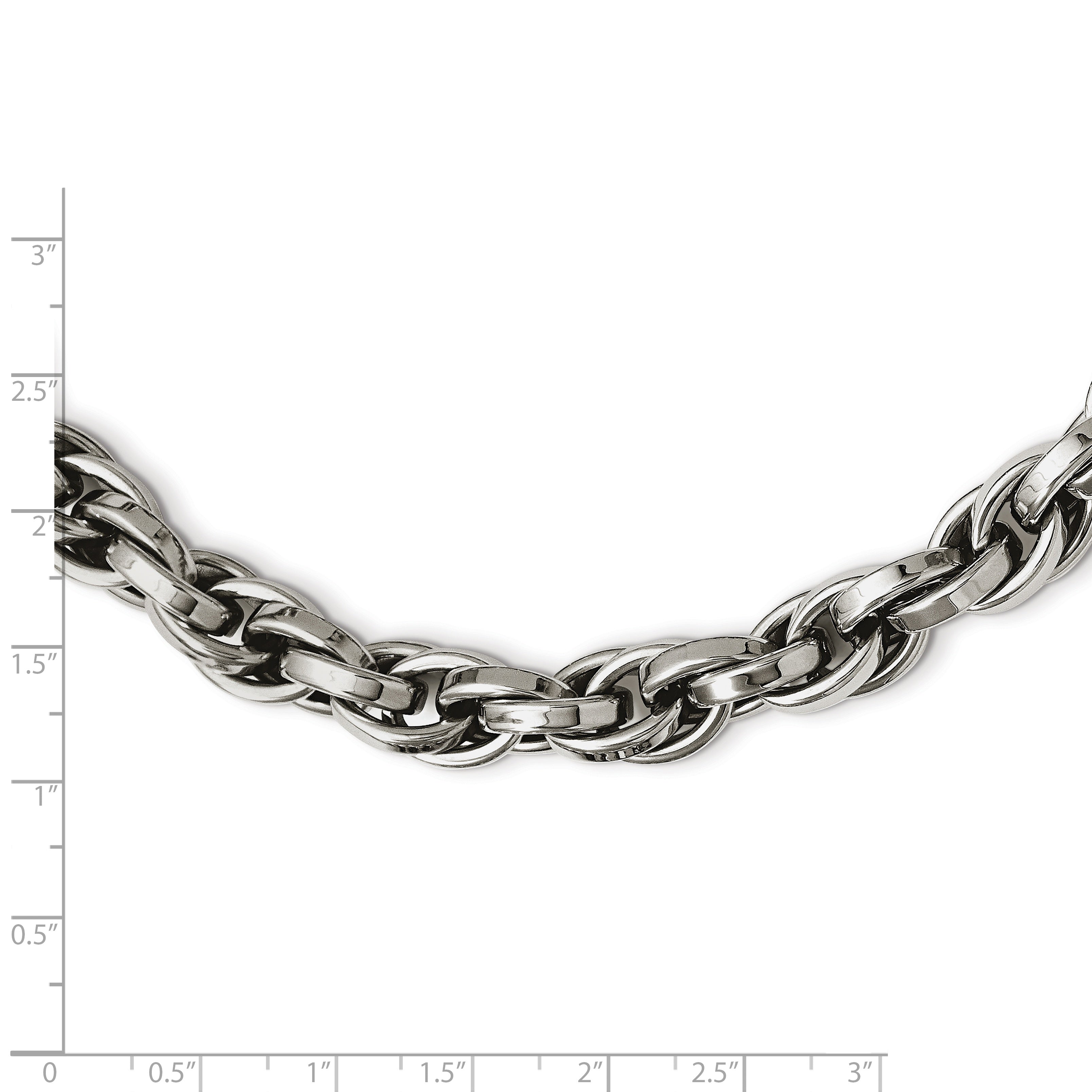 Chisel Stainless Steel Polished 24 inch Oval Link Necklace