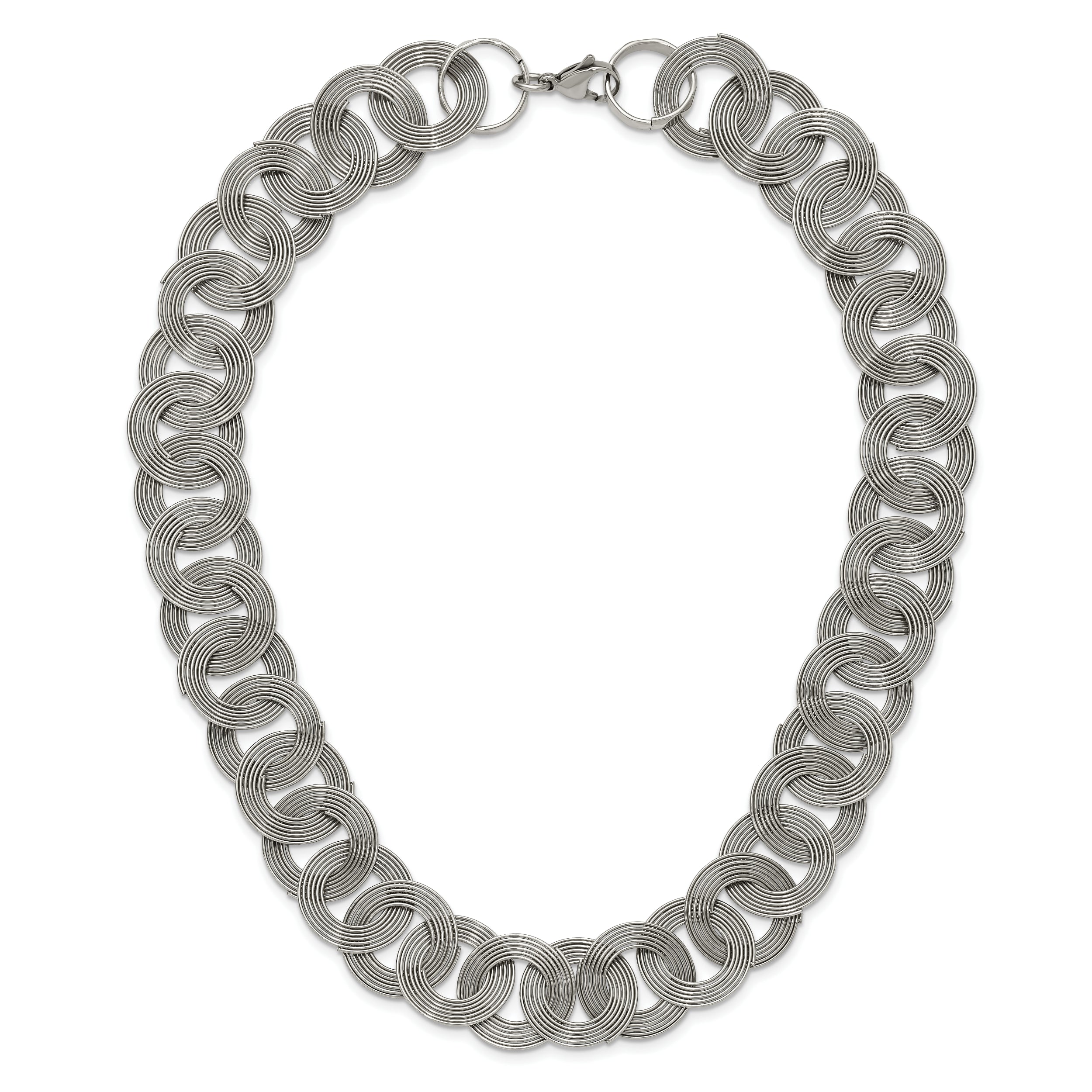 Chisel Stainless Steel Polished 19 inch Circle Link Necklace