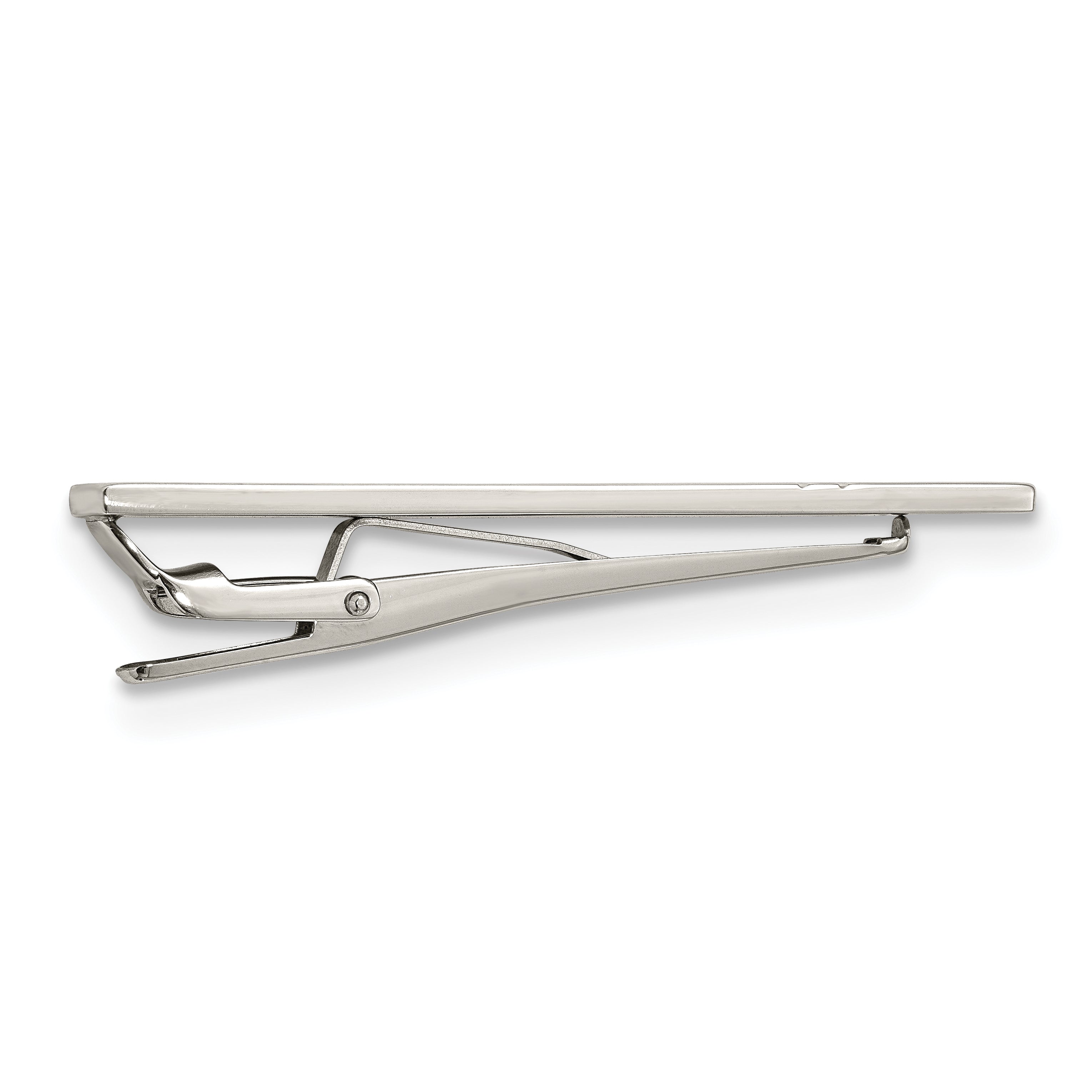 Chisel Stainless Steel Polished with CZ Tie Bar