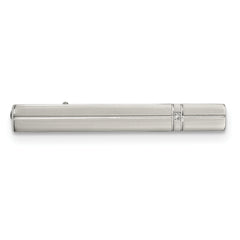 Chisel Stainless Steel Polished with CZ Tie Bar