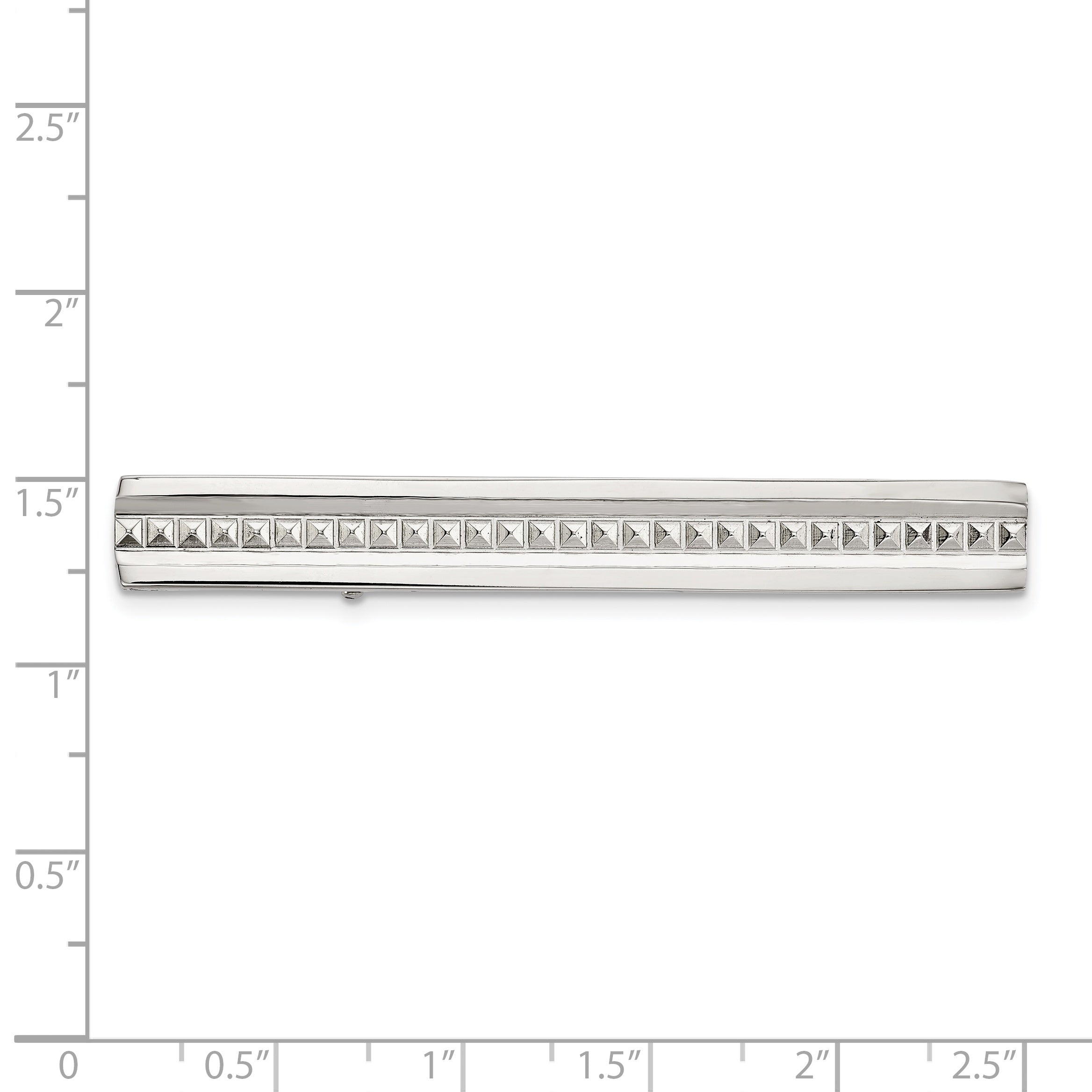 Chisel Stainless Steel Polished Studded Tie Bar