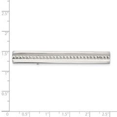 Chisel Stainless Steel Polished Studded Tie Bar