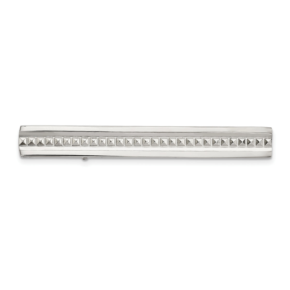 Chisel Stainless Steel Polished Studded Tie Bar