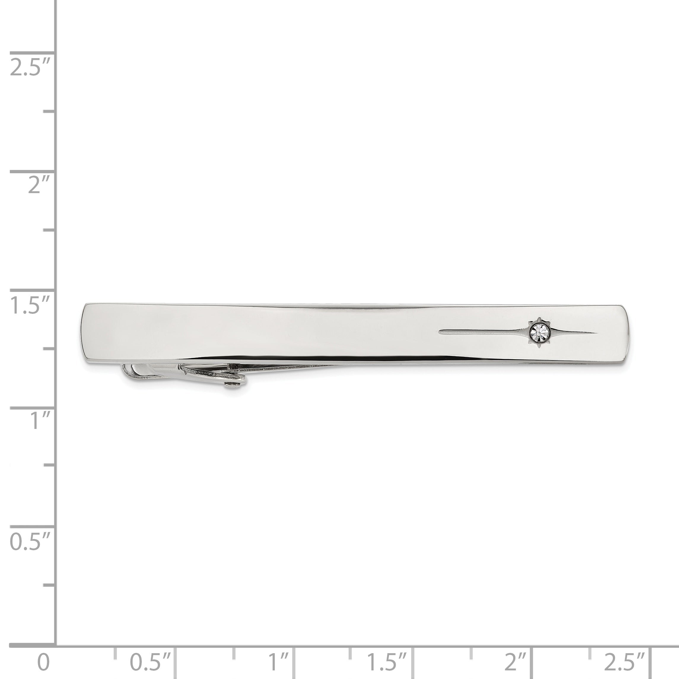 Chisel Stainless Steel Polished with Preciosa Crystal Tie Bar