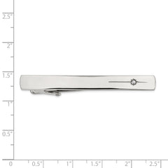 Chisel Stainless Steel Polished with Preciosa Crystal Tie Bar