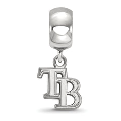 Sterling Silver Rhodium-plated MLB LogoArt Tampa Bay Rays Letters T-B Extra Small Dangle Bead