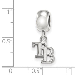 Sterling Silver Rhodium-plated MLB LogoArt Tampa Bay Rays Letters T-B Extra Small Dangle Bead