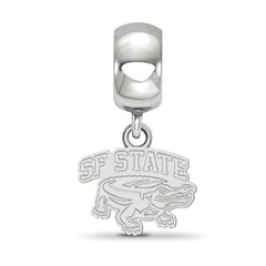 Sterling Silver Rhodium-plated LogoArt San Francisco State University Extra Small Dangle Bead Charm