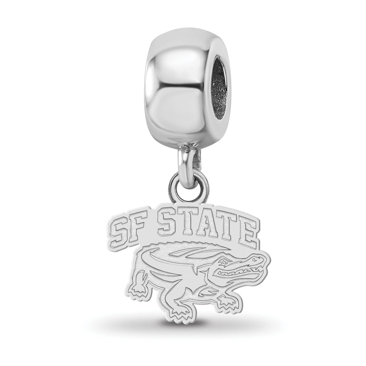 Sterling Silver Rhodium-plated LogoArt San Francisco State University Extra Small Dangle Bead Charm