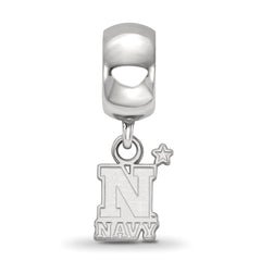 Sterling Silver Rhodium-plated LogoArt US Naval Academy Extra Small Dangle Bead Charm