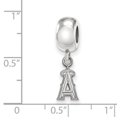 Sterling Silver Rhodium-plated MLB LogoArt Los Angeles Angels Extra Small Dangle Charm Bead