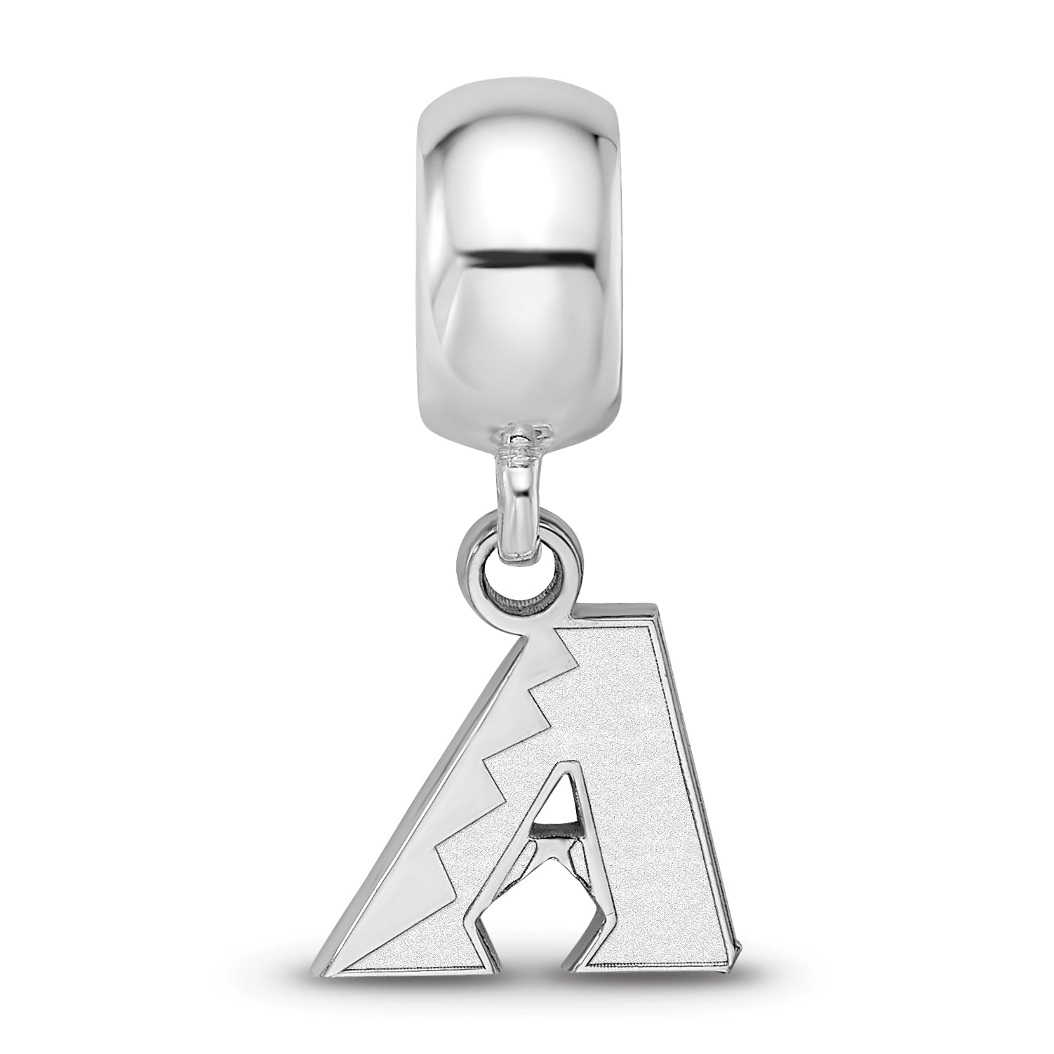 Sterling Silver Rhodium-plated MLB LogoArt Arizona Diamondbacks Extra Small Dangle Bead