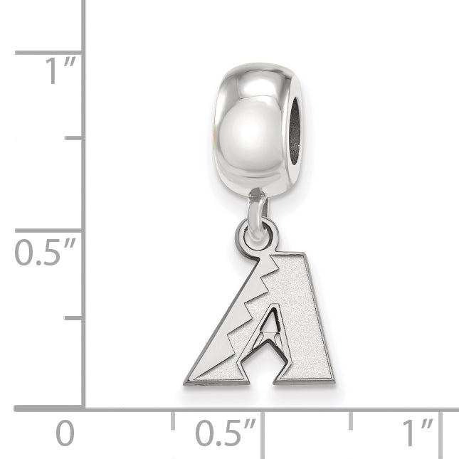 Sterling Silver Rhodium-plated MLB LogoArt Arizona Diamondbacks Extra Small Dangle Bead