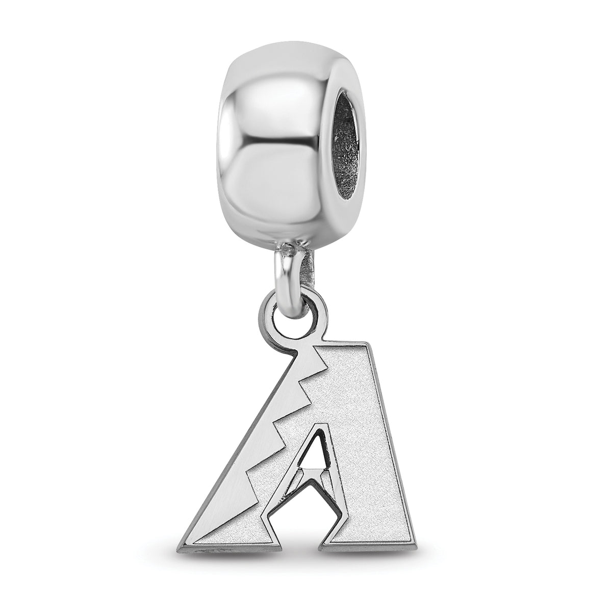 Sterling Silver Rhodium-plated MLB LogoArt Arizona Diamondbacks Extra Small Dangle Bead