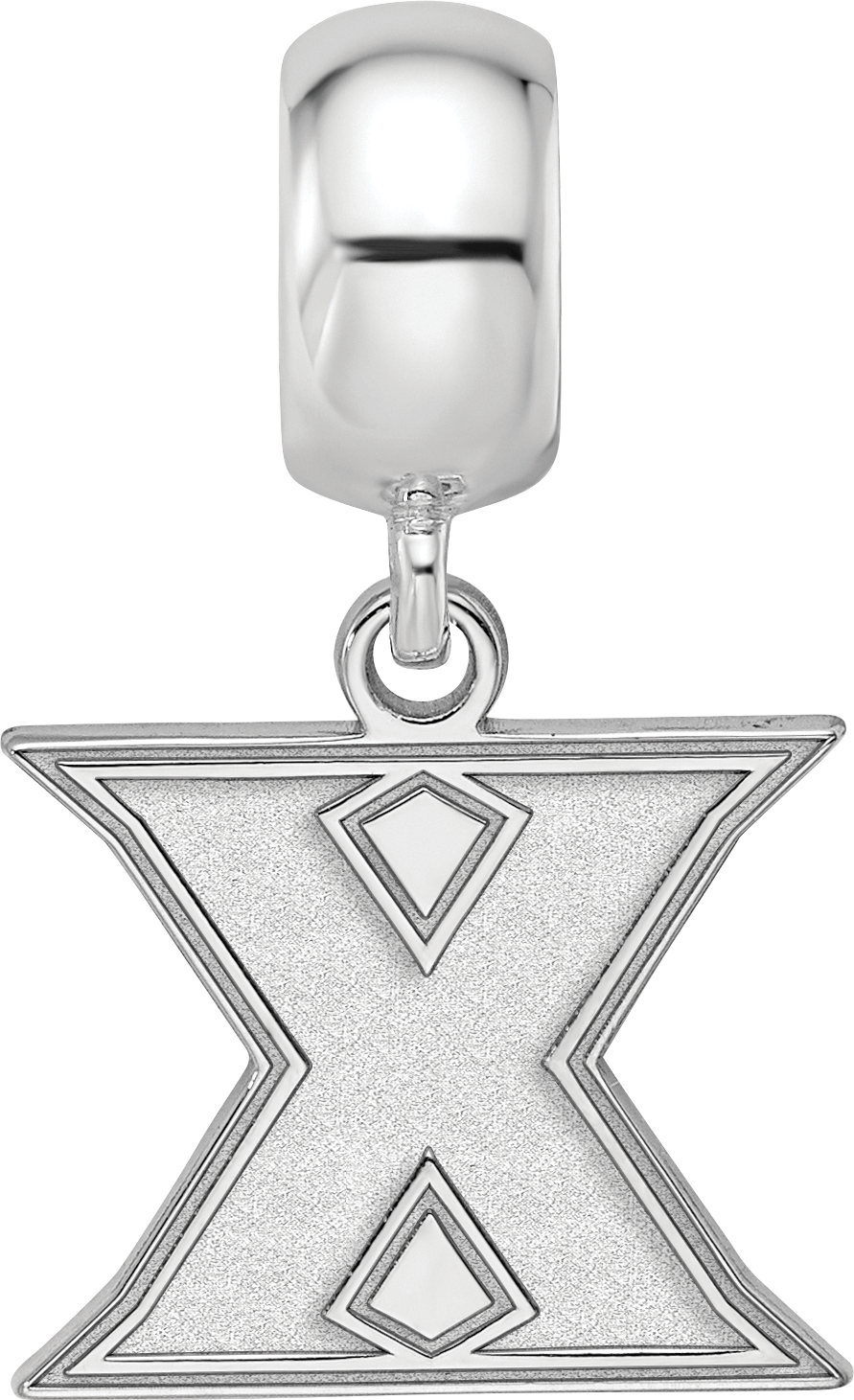 Sterling Silver Rhodium-plated LogoArt Xavier University Letter X Small Dangle Bead Charm