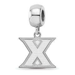 Sterling Silver Rhodium-plated LogoArt Xavier University Letter X Small Dangle Bead Charm