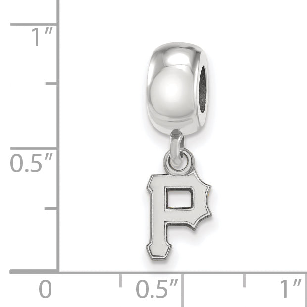 Sterling Silver Rhodium-plated MLB LogoArt Pittsburgh Pirates Letter P Extra Small Dangle Bead