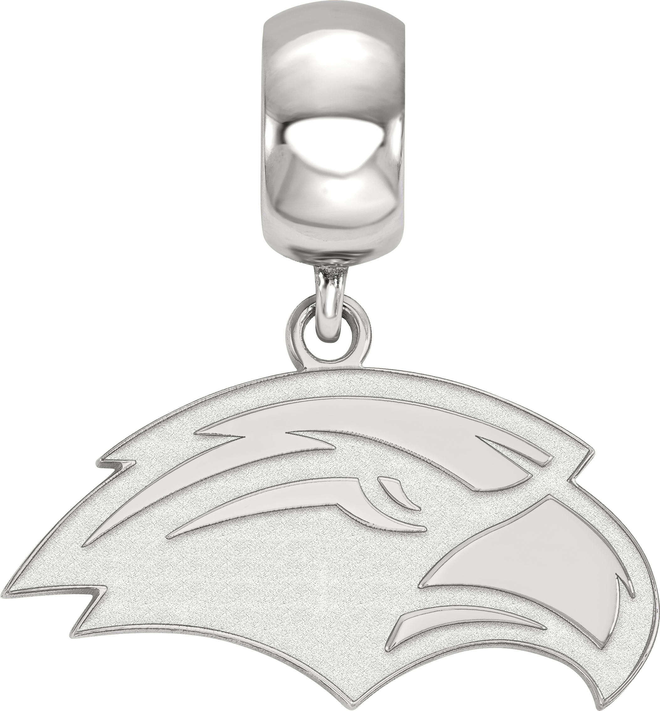 Sterling Silver Rhodium-plated LogoArt University of Southern Mississippi Eagle Small Dangle Bead Charm