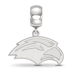 Sterling Silver Rhodium-plated LogoArt University of Southern Mississippi Eagle Small Dangle Bead Charm