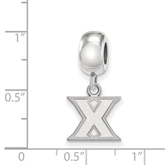 Sterling Silver Rhodium-plated LogoArt Xavier University Letter X Extra Small Dangle Bead Charm