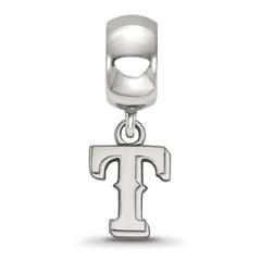 Sterling Silver Rhodium-plated MLB LogoArt Texas Rangers Letter T Extra Small Dangle Bead