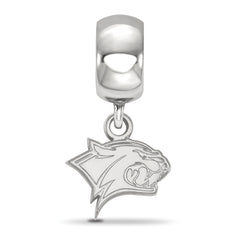 Sterling Silver Rhodium-plated LogoArt University of New Hampshire Wildcat Extra Small Dangle Bead Charm