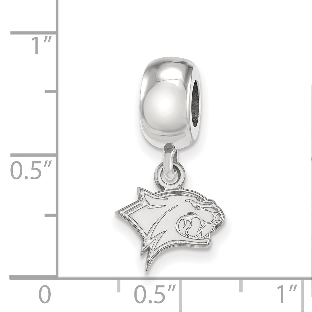 Sterling Silver Rhodium-plated LogoArt University of New Hampshire Wildcat Extra Small Dangle Bead Charm