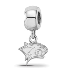 Sterling Silver Rhodium-plated LogoArt University of New Hampshire Wildcat Extra Small Dangle Bead Charm