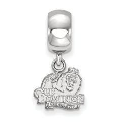 Sterling Silver Rhodium-plated LogoArt Old Dominion University Extra Small Dangle Bead Charm