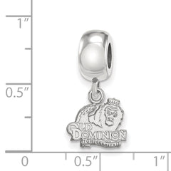 Sterling Silver Rhodium-plated LogoArt Old Dominion University Extra Small Dangle Bead Charm