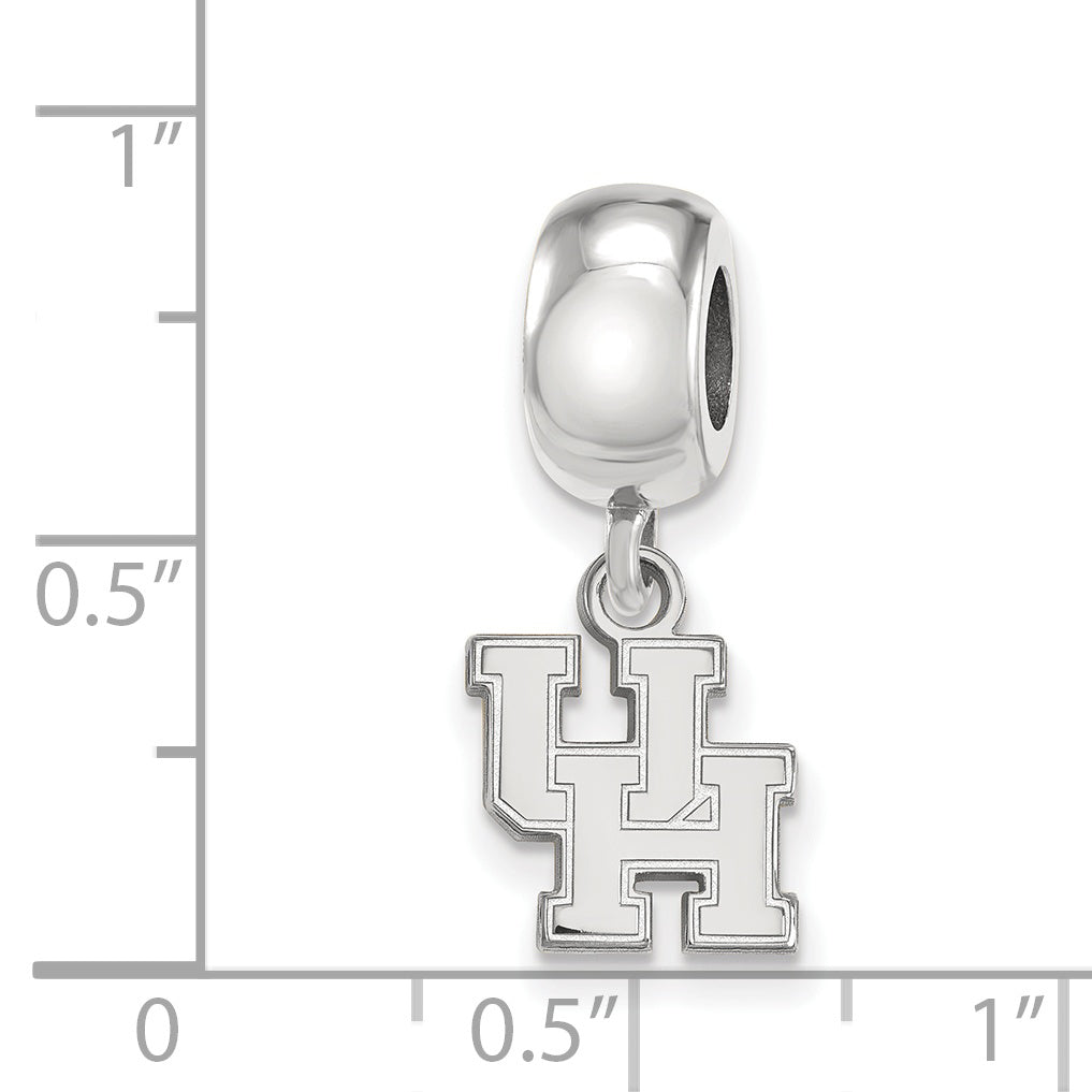 Sterling Silver Rhodium-plated LogoArt University of Houston U-H Extra Small Dangle Bead Charm