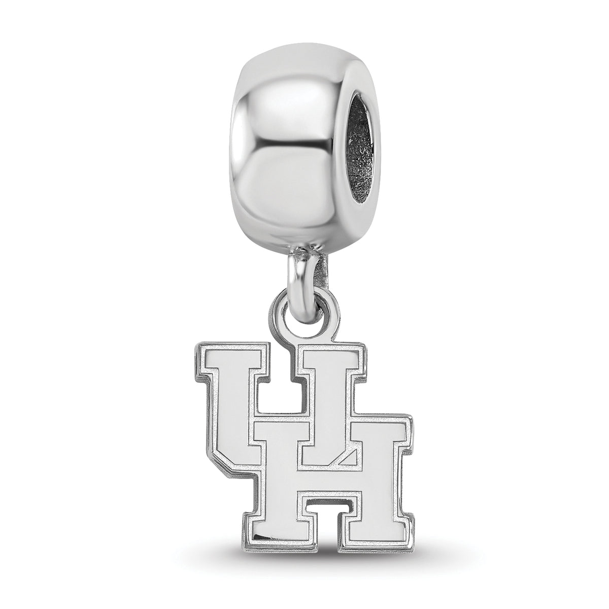 Sterling Silver Rhodium-plated LogoArt University of Houston U-H Extra Small Dangle Bead Charm