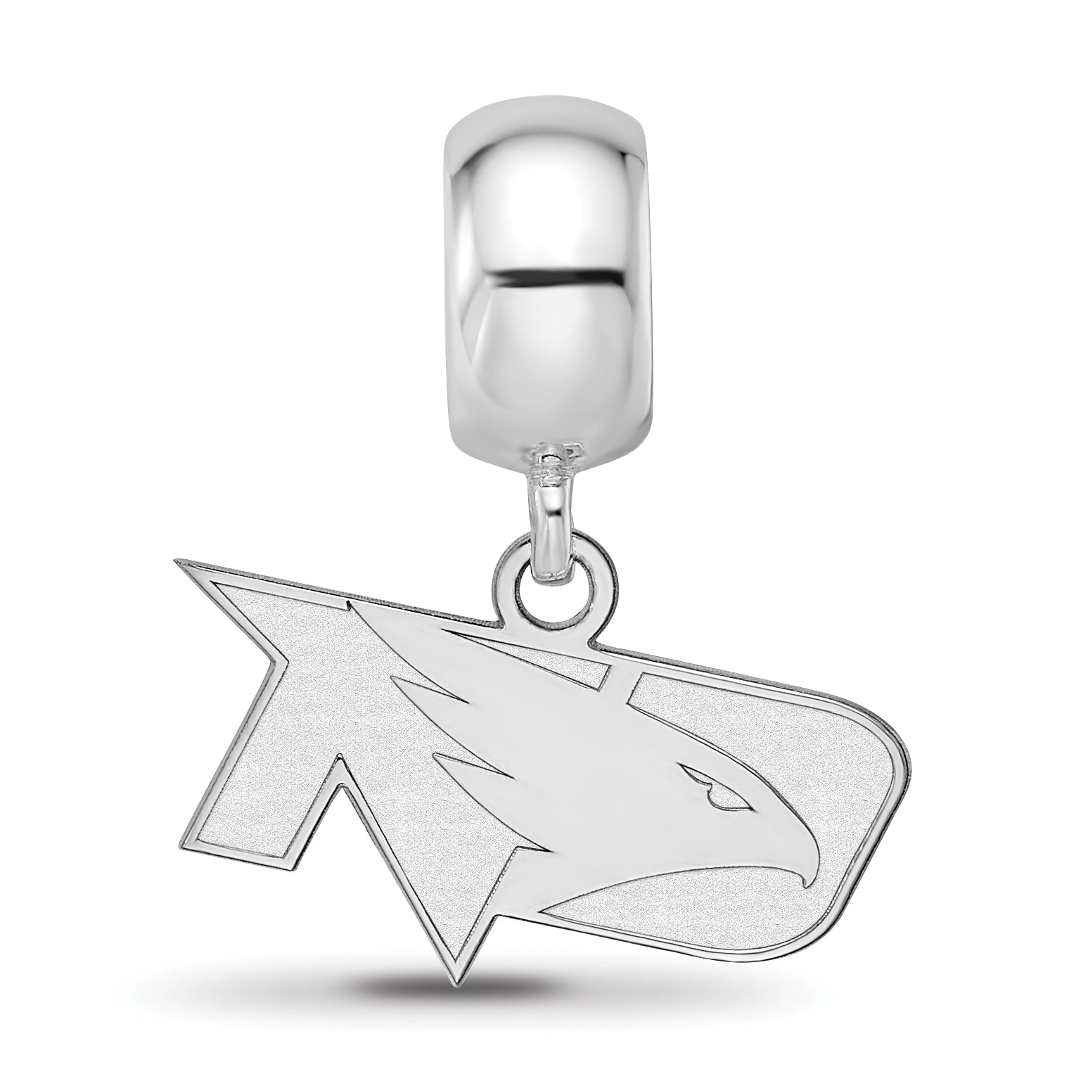 Sterling Silver Rhodium-plated LogoArt University of North Dakota Extra Small Dangle Bead Charm