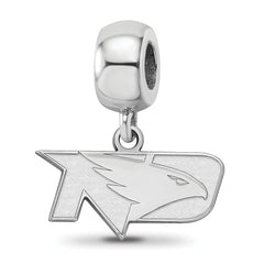 Sterling Silver Rhodium-plated LogoArt University of North Dakota Extra Small Dangle Bead Charm