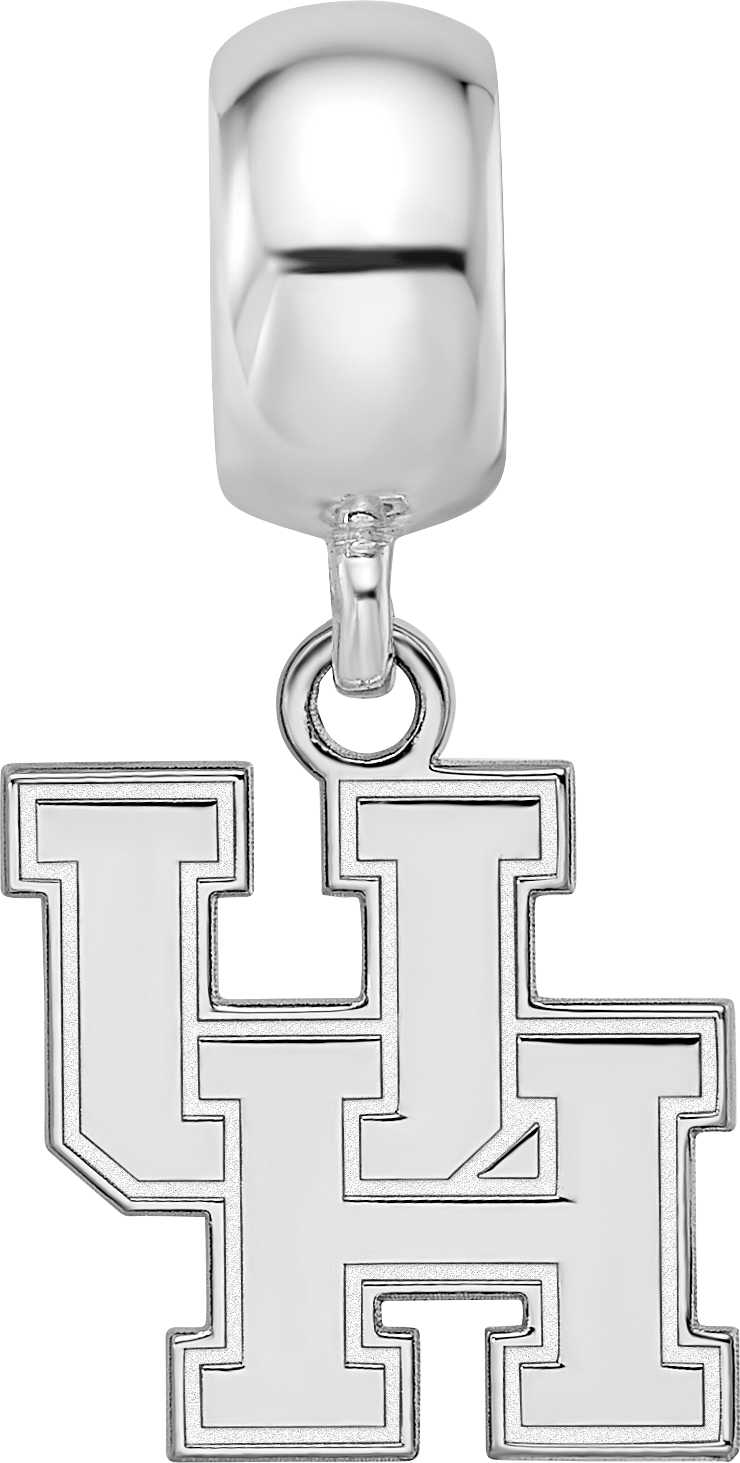 Sterling Silver Rhodium-plated LogoArt University of Houston U-H Small Dangle Bead Charm