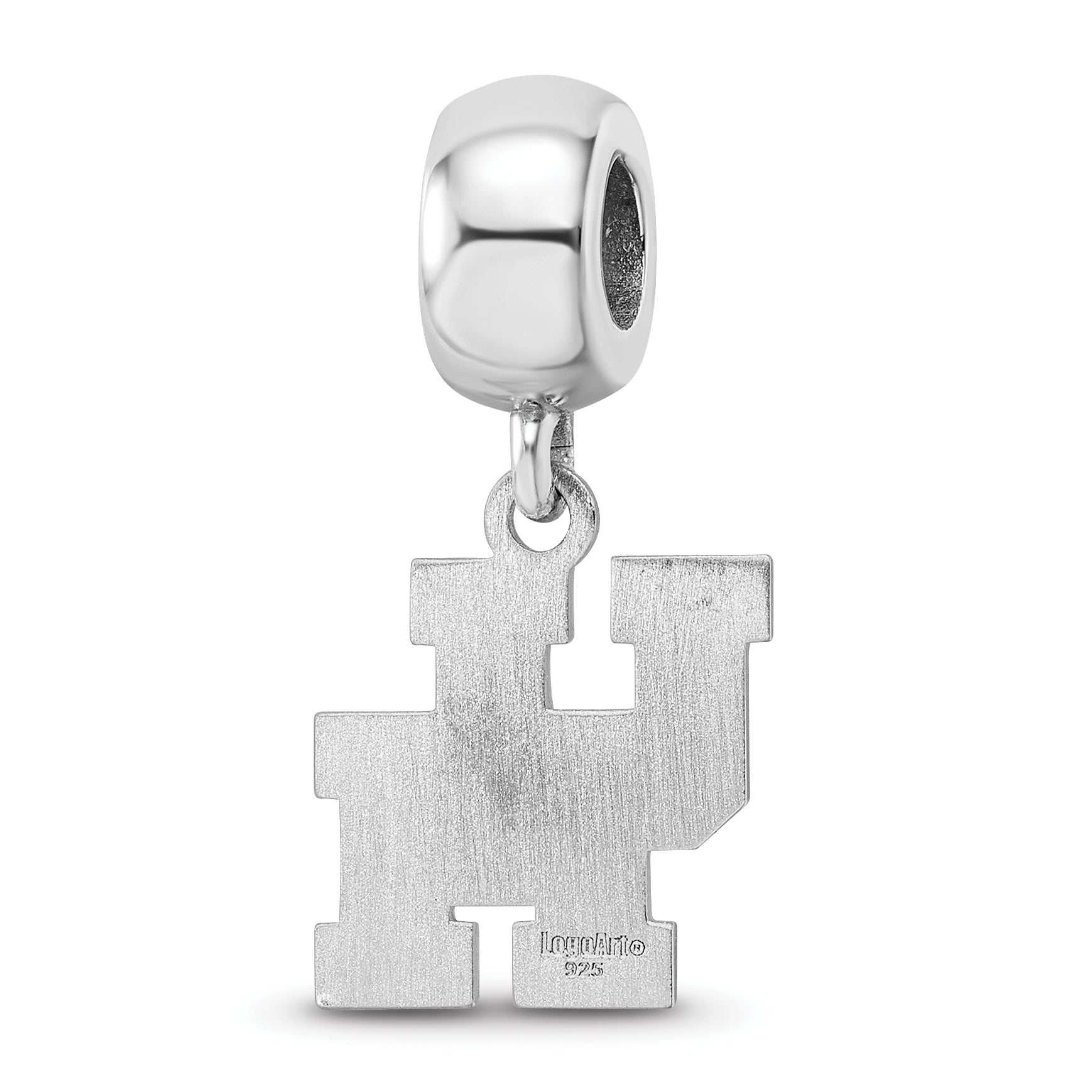 Sterling Silver Rhodium-plated LogoArt University of Houston U-H Small Dangle Bead Charm