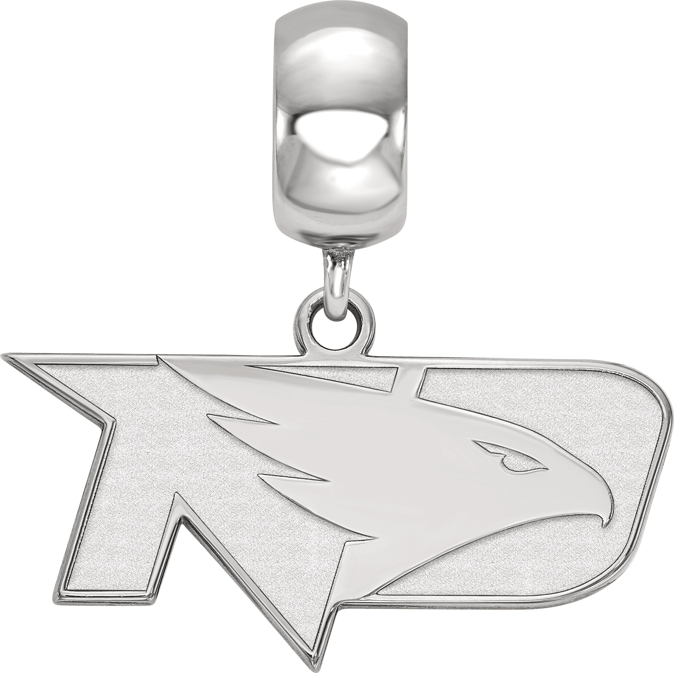 Sterling Silver Rhodium-plated LogoArt University of North Dakota Small Dangle Bead Charm