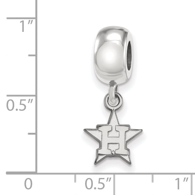 Sterling Silver Rhodium-plated MLB LogoArt Houston Astros Letter H Star Extra Small Dangle Bead