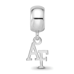 Sterling Silver Rhodium-plated LogoArt United States Air Force Academy A-F Extra Small Dangle Bead