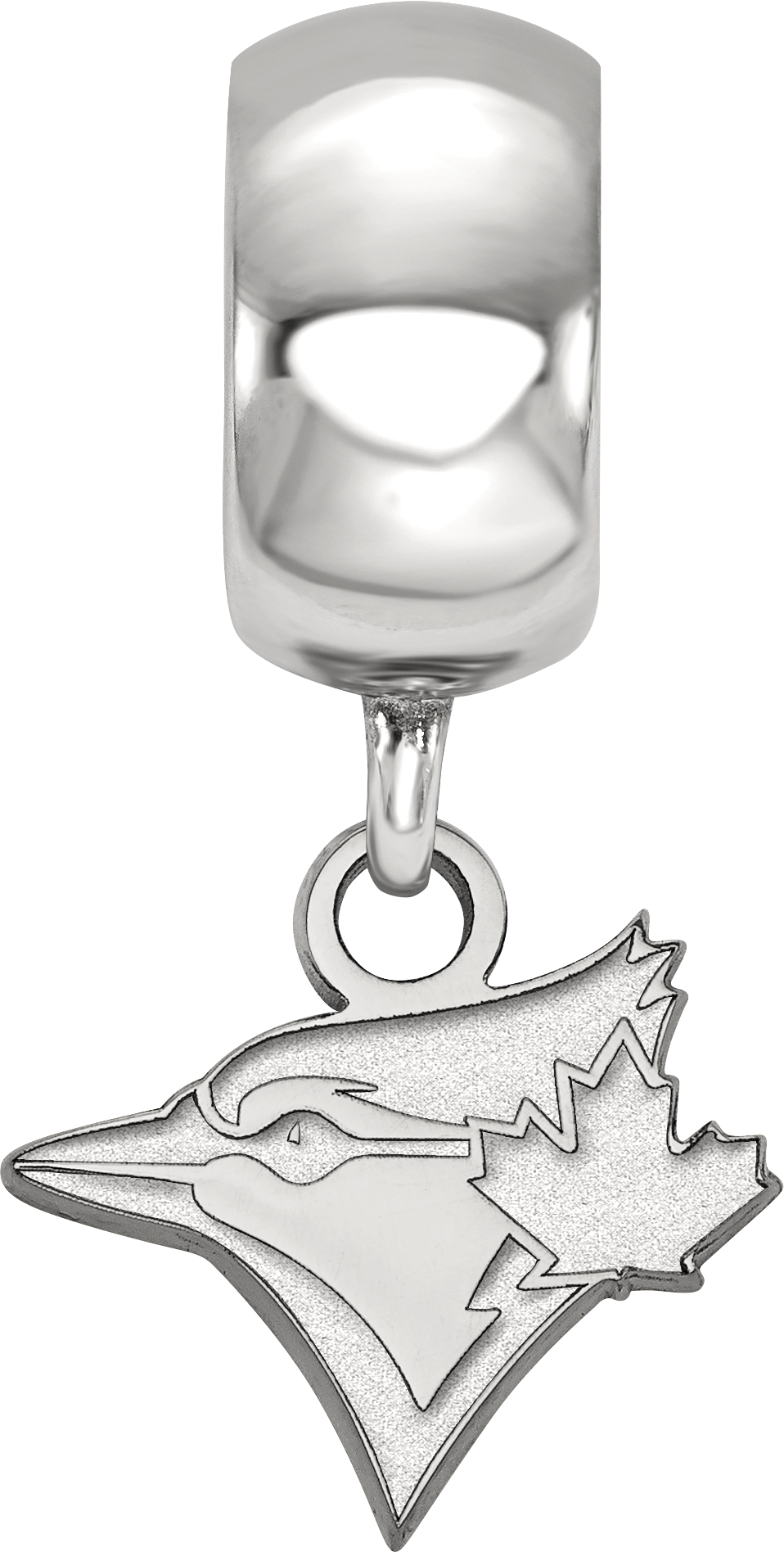 Sterling Silver Rhodium-plated MLB LogoArt Toronto Blue Jays Bird Extra Small Dangle Bead