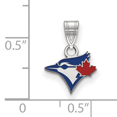 Sterling Silver Rhodium-plated MLB LogoArt Toronto Blue Jays Bird Extra Small Dangle Bead